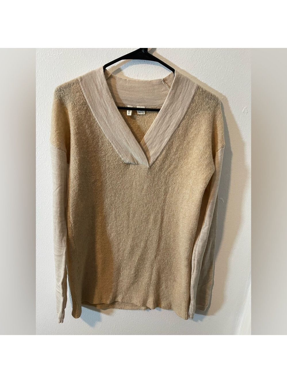 Anthropologie Moth Women's Pullover Sweater Tan Wool Alpaca Blend Sz M